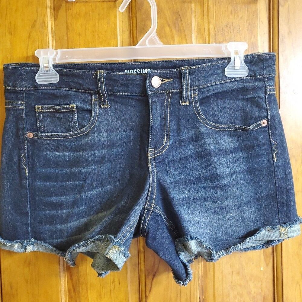 Mossimo Mid Rise Cuffed Jean Shorts Women’s Size‎ 13 Stretch Denim Summer